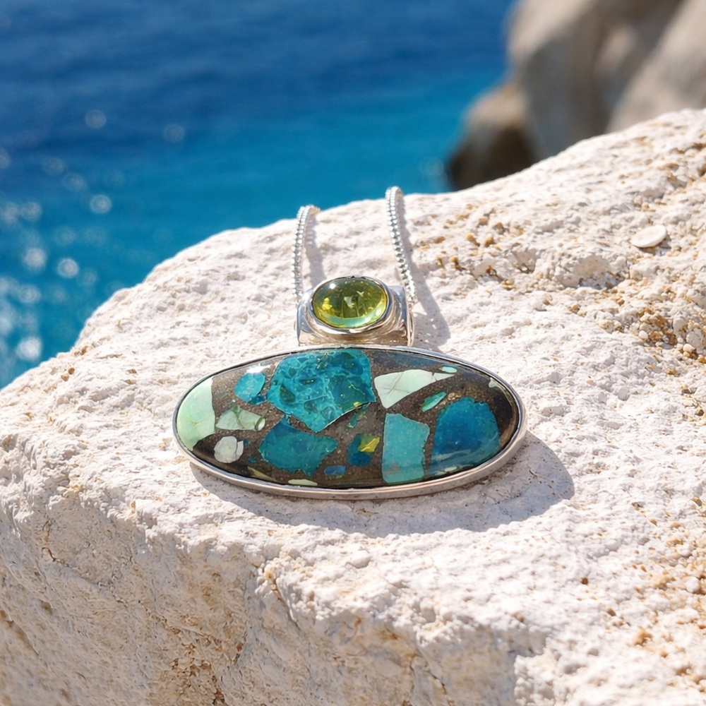 Chrysocolla & Peridot Necklace
